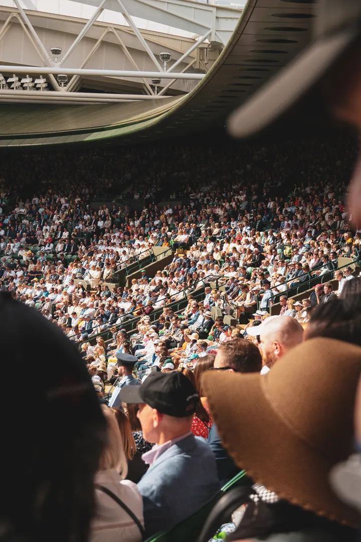 Centre Court crowd bathed in afternoon light